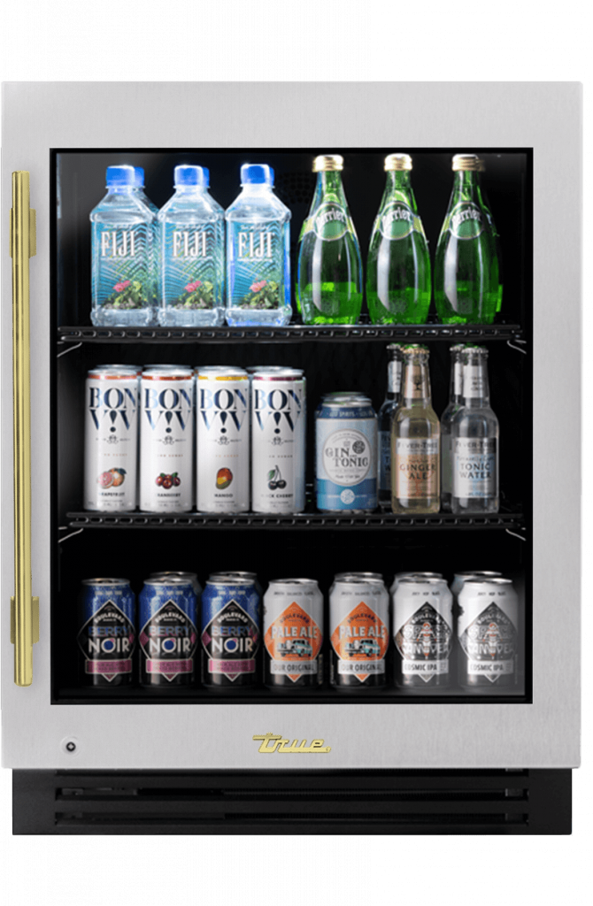 ADA Height Undercounter Refrigerator, Right Hinged, Color Match, Brass Hardware TURADA24RGAXXXH01