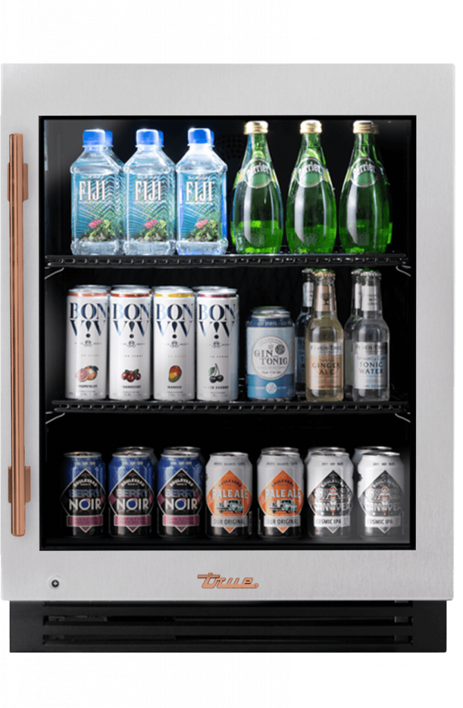 ADA Height Undercounter Refrigerator, Right Hinged, Color Match, Copper Hardware TURADA24RGAXXXH03