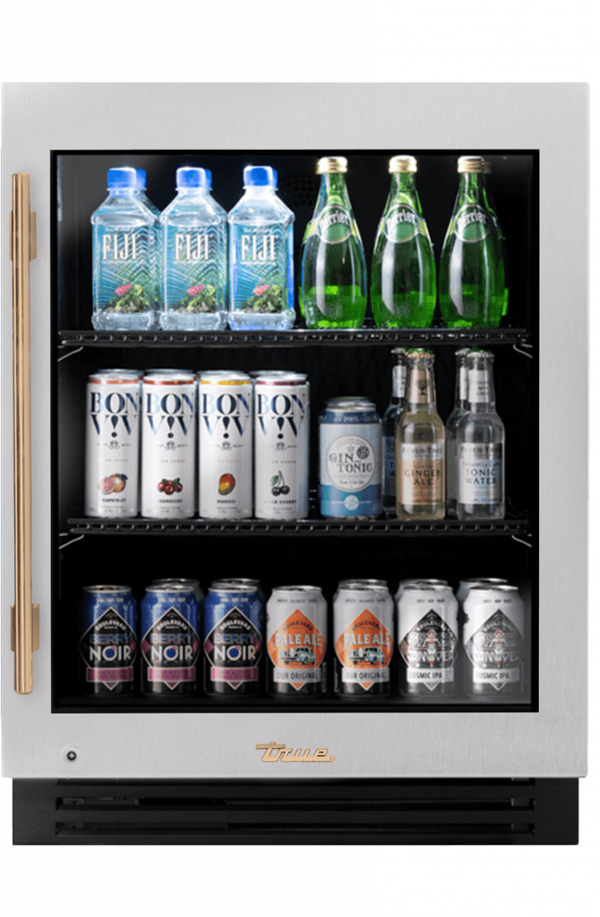 ADA Height Undercounter Refrigerator, Right Hinged, Color Match, Gold Hardware TURADA24RGAXXXH08