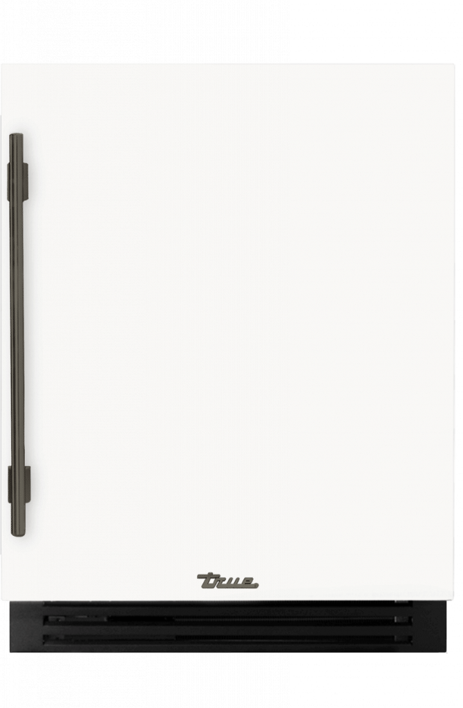 ADA Height Undercounter Refrigerator, Right Hinged, Matte White, Pewter Hardware TURADA24RSA030H05