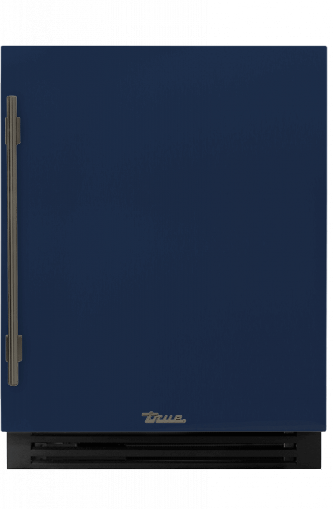 ADA Height Undercounter Refrigerator, Right Hinged, Cobalt, Pewter Hardware TURADA24RSA078H05