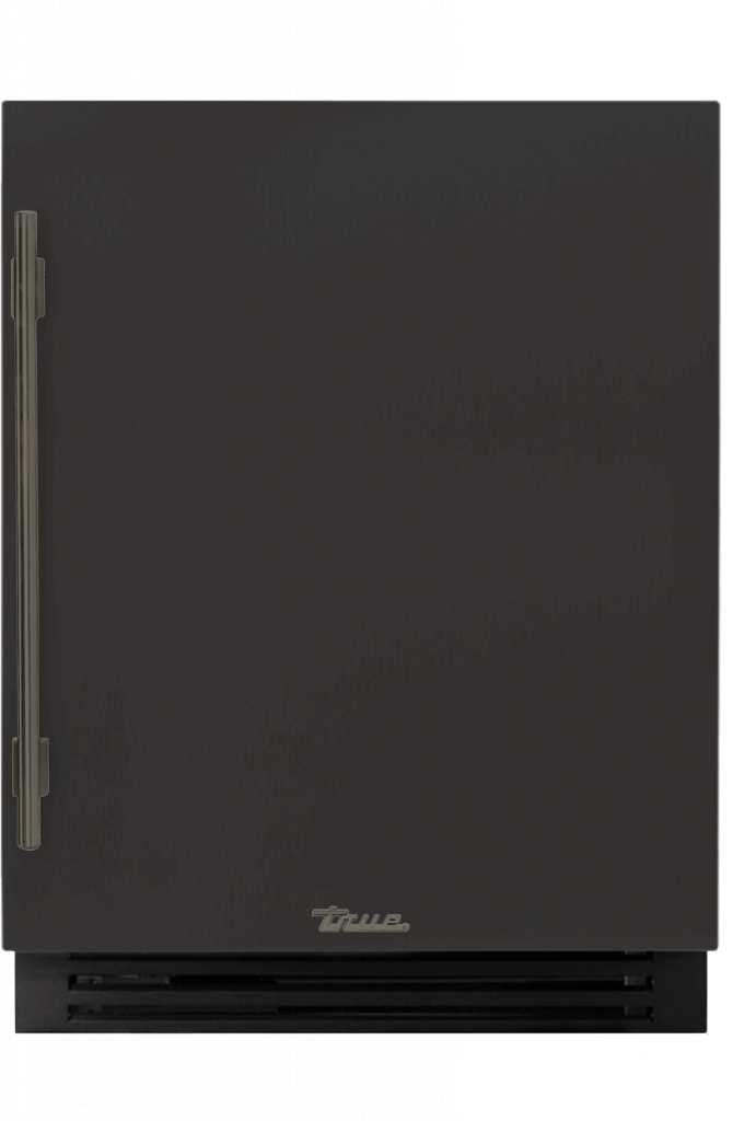 ADA Height Undercounter Refrigerator, Right Hinged, Ultra Matte Black, Pewter Hardware TURADA24RSA085H05
