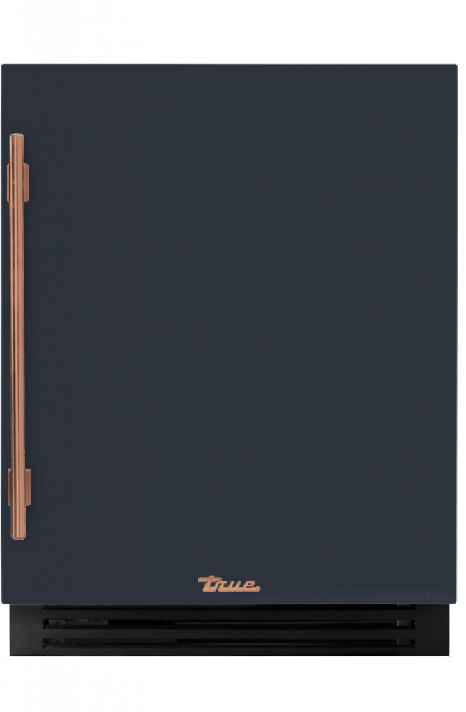 ADA Height Undercounter Refrigerator, Right Hinged, Juniper, Copper Hardware TURADA24RSA104H03