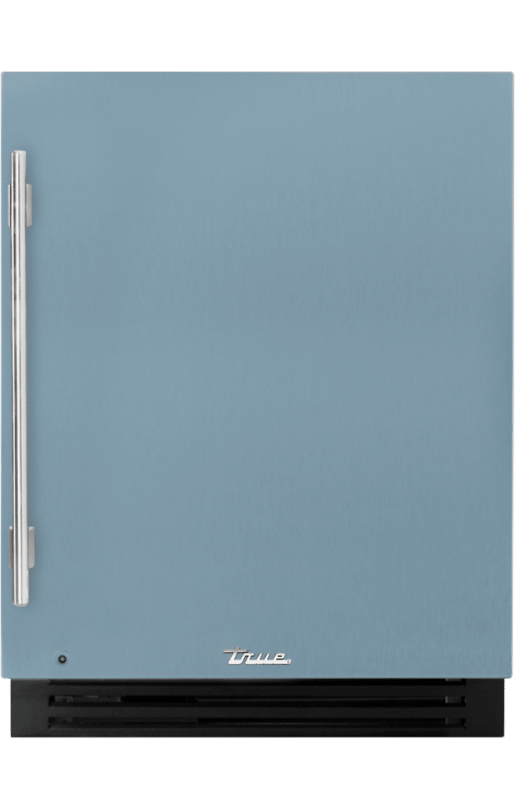 ADA Height Undercounter Refrigerator, Right Hinged, Bluestone, Brass Hardware TURADA24RSA152H01