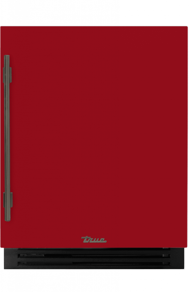 ADA Height Undercounter Refrigerator, Right Hinged, Crimson, Pewter Hardware TURADA24RSA193H05