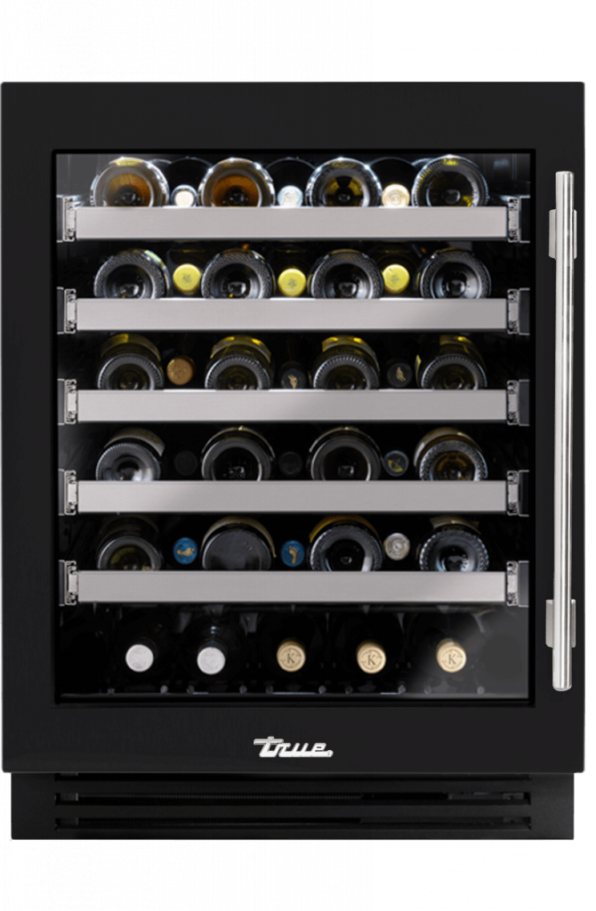 ADA Height Undercounter Wine Cabinet, Left Hinged, Matte Black TUWADA24LGA027H04