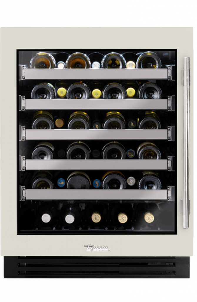 ADA Height Undercounter Wine Cabinet, Left Hinged, Antique White TUWADA24LGA050H04