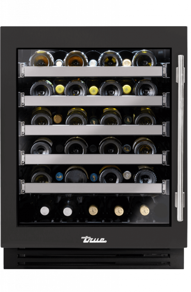ADA Height Undercounter Wine Cabinet, Left Hinged, Ultra Matte Black TUWADA24LGA085H04