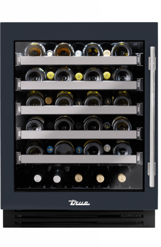 ADA Height Undercounter Wine Cabinet, Left Hinged, Juniper, Brass Hardware TUWADA24LGA104H01