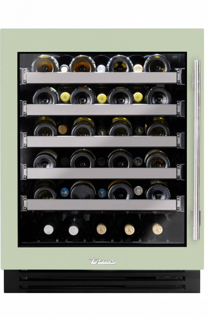 ADA Height Undercounter Wine Cabinet, Left Hinged, Sage TUWADA24LGA129H04