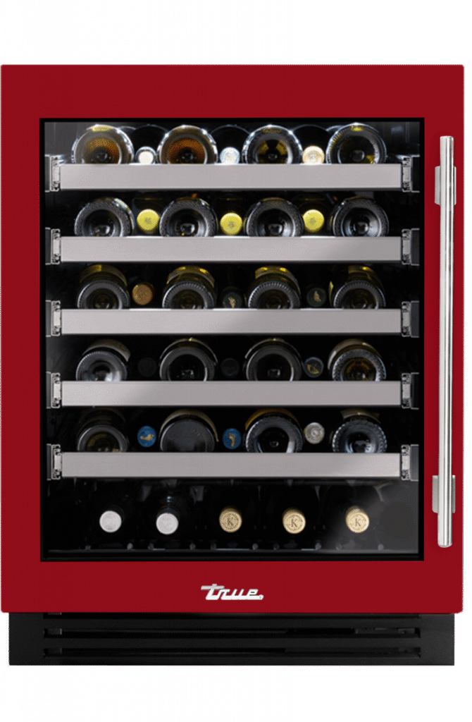 ADA Height Undercounter Wine Cabinet, Left Hinged, Crimson TUWADA24LGA193H04