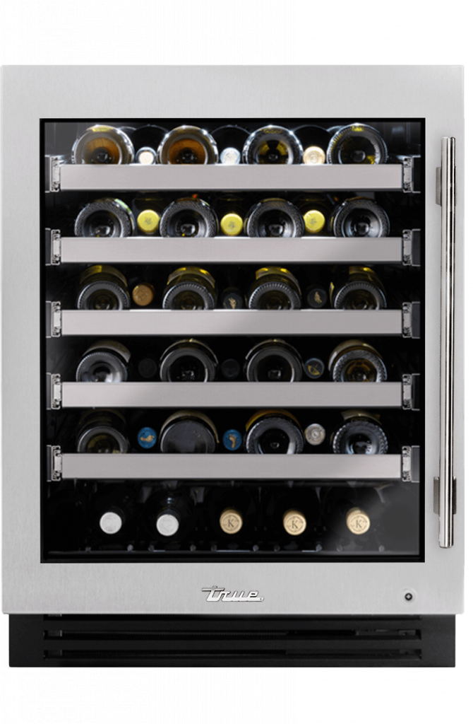 ADA Height Undercounter Wine Cabinet, Left Hinged, Color Match, Chrome Hardware TUWADA24LGAXXXH02