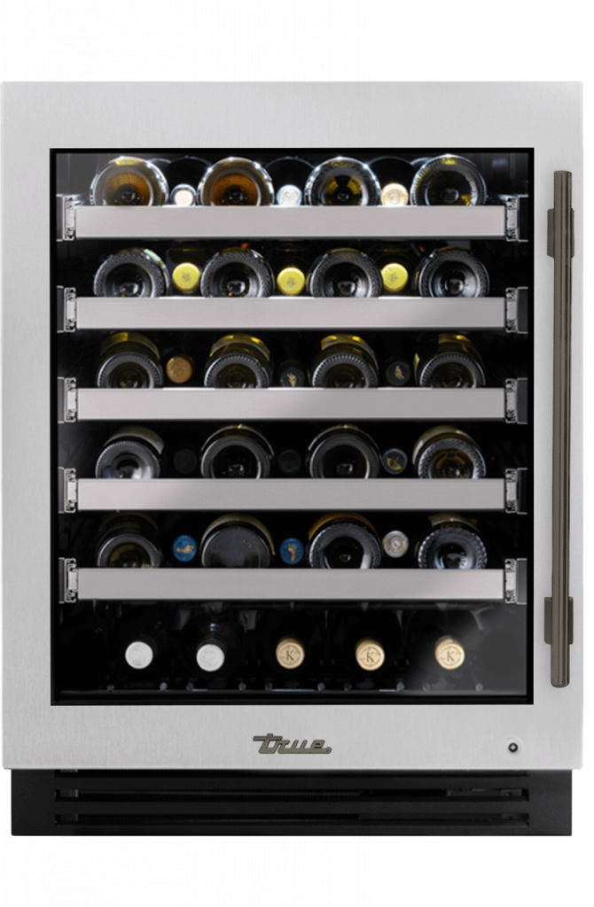 ADA Height Undercounter Wine Cabinet, Left Hinged, Color Match, Pewter Hardware TUWADA24LGAXXXH05