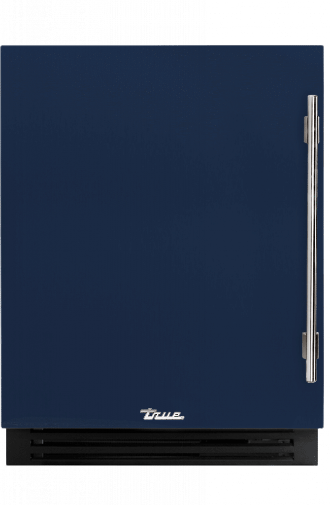 ADA Height Undercounter Wine Cabinet, Left Hinged, Cobalt, Chrome Hardware TUWADA24LSA078H02