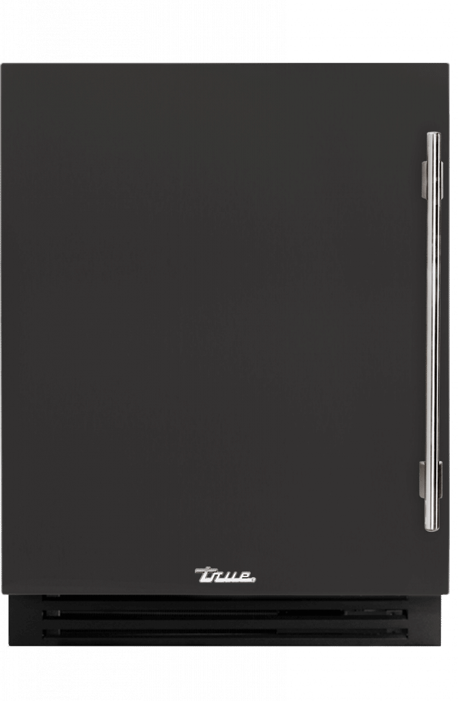 ADA Height Undercounter Wine Cabinet, Left Hinged, Ultra Matte Black, Chrome Hardware TUWADA24LSA085H02