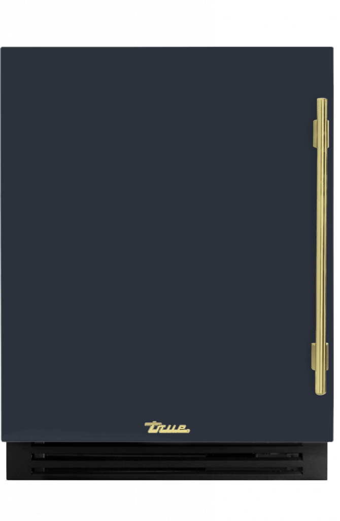 ADA Height Undercounter Wine Cabinet, Left Hinged, Juniper, Brass Hardware TUWADA24LSA104H01