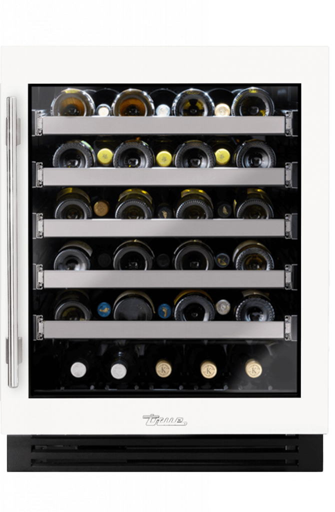 ADA Height Undercounter Wine Cabinet, Right Hinged, Matte White TUWADA24RGA030H04