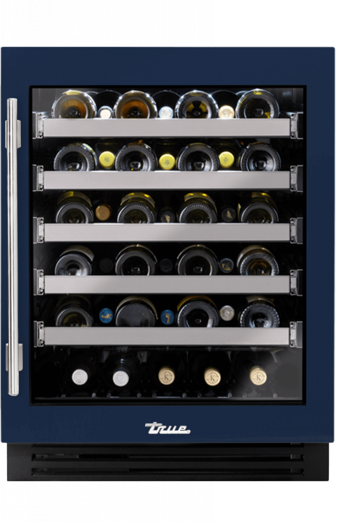 ADA Height Undercounter Wine Cabinet, Right Hinged, Cobalt TUWADA24RGA078H04