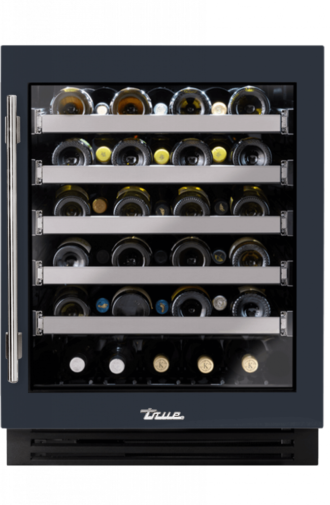 ADA Height Undercounter Wine Cabinet, Right Hinged, Juniper, Chrome Hardware TUWADA24RGA104H02