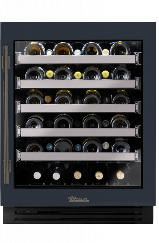 ADA Height Undercounter Wine Cabinet, Right Hinged, Juniper, Pewter Hardware TUWADA24RGA104H05