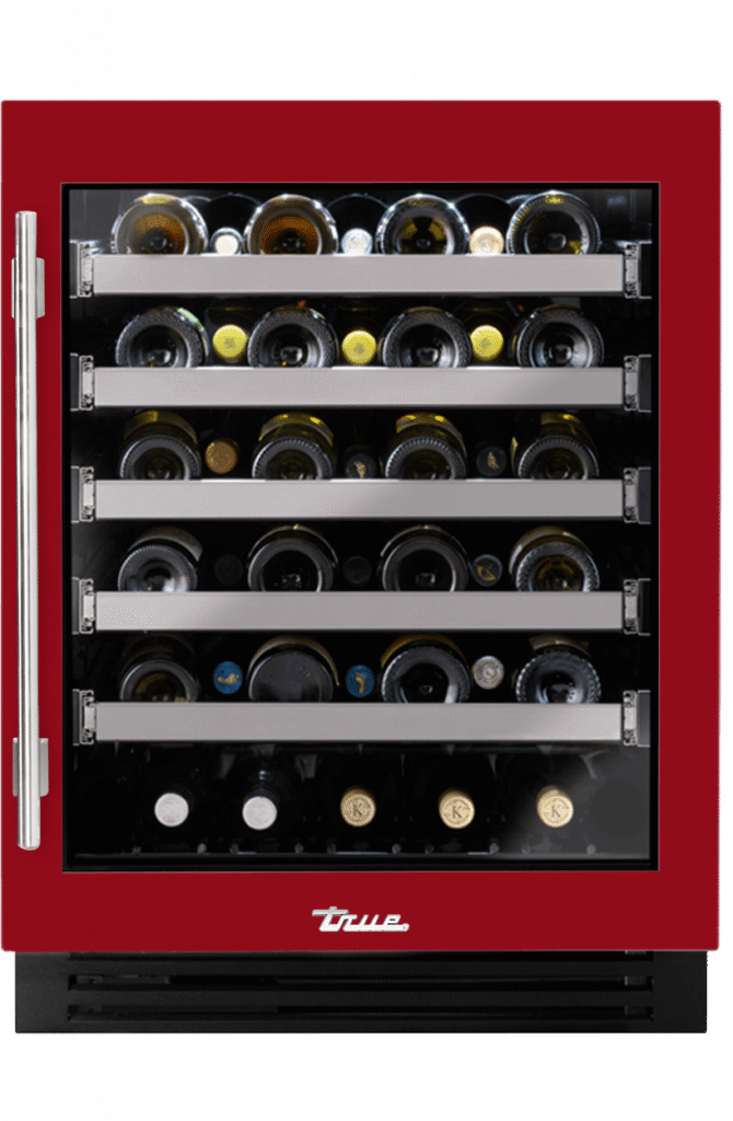 ADA Height Undercounter Wine Cabinet, Right Hinged, Crimson TUWADA24RGA193H04