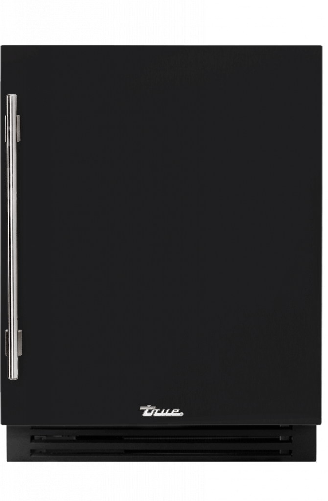 ADA Height Undercounter Wine Cabinet, Right Hinged, Matte Black, Chrome Hardware TUWADA24RSA027H02