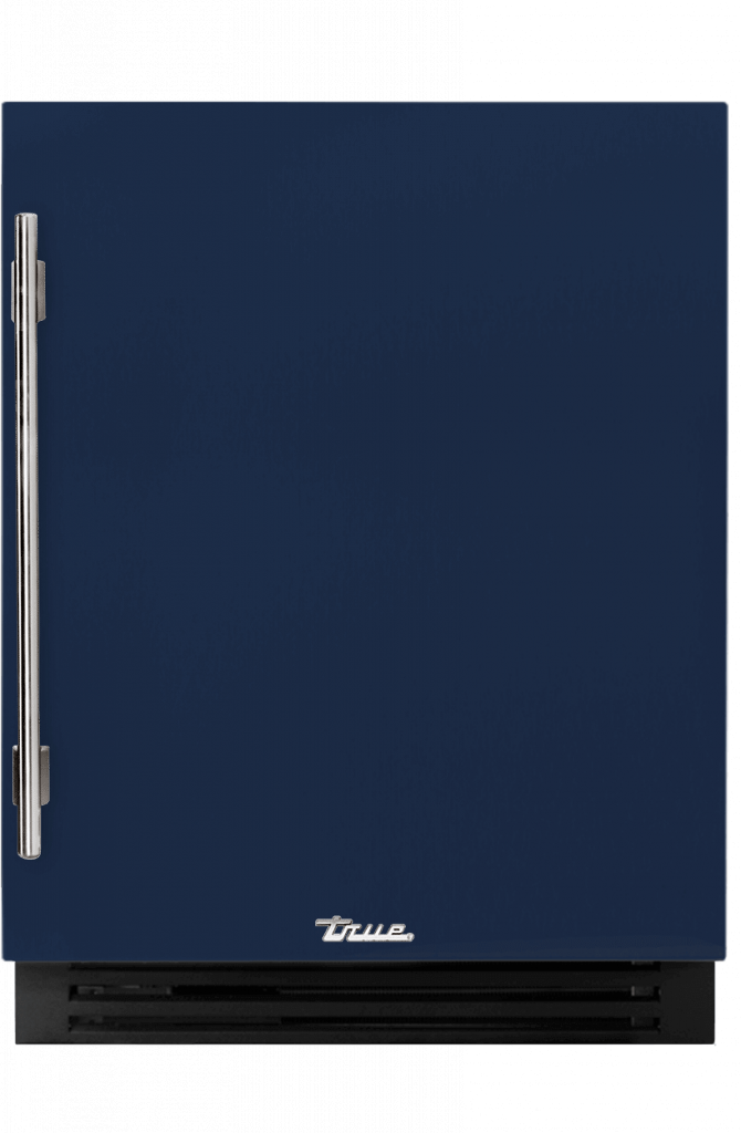 ADA Height Undercounter Wine Cabinet, Right Hinged, Cobalt, Chrome Hardware TUWADA24RSA078H02