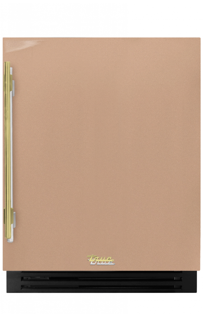 ADA Height Undercounter Wine Cabinet, Right Hinged, Champagne, Brass Hardware TUWADA24RSA179H01