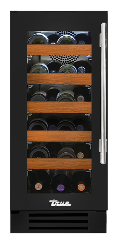 Undercounter Wine Cabinet, Left Hinged, Gloss Black TWC15LOGCDSK044H04