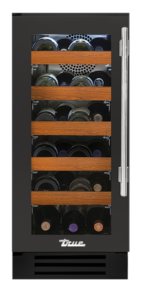 Undercounter Wine Cabinet, Left Hinged, Ultra Matte Black TWC15LOGCDSK085H04