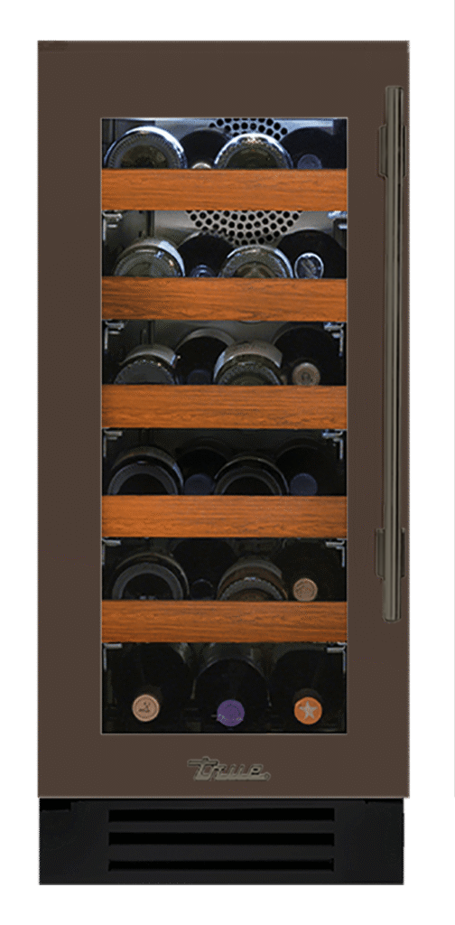 Undercounter Wine Cabinet, Left Hinged, Espresso, Pewter Hardware TWC15LOGCDSK305H05