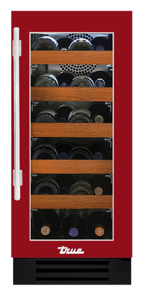 Undercounter Wine Cabinet, Right Hinged, Crimson, Chrome Hardware TWC15ROGCDSK193H02