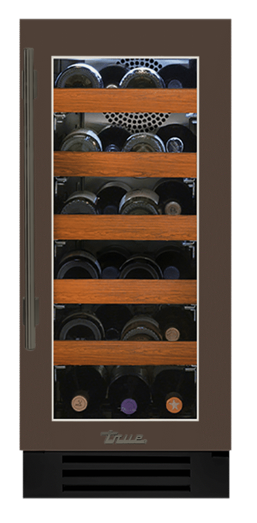 Undercounter Wine Cabinet, Right Hinged, Espresso, Pewter Hardware TWC15ROGCDSK305H05