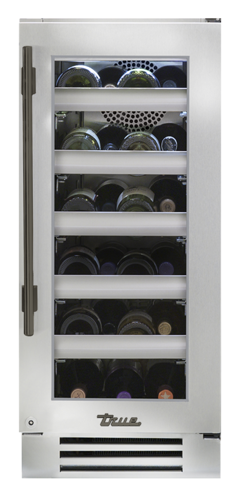 Undercounter Wine Cabinet, Right Hinged, Pewter Hardware TWC15RSGCH05