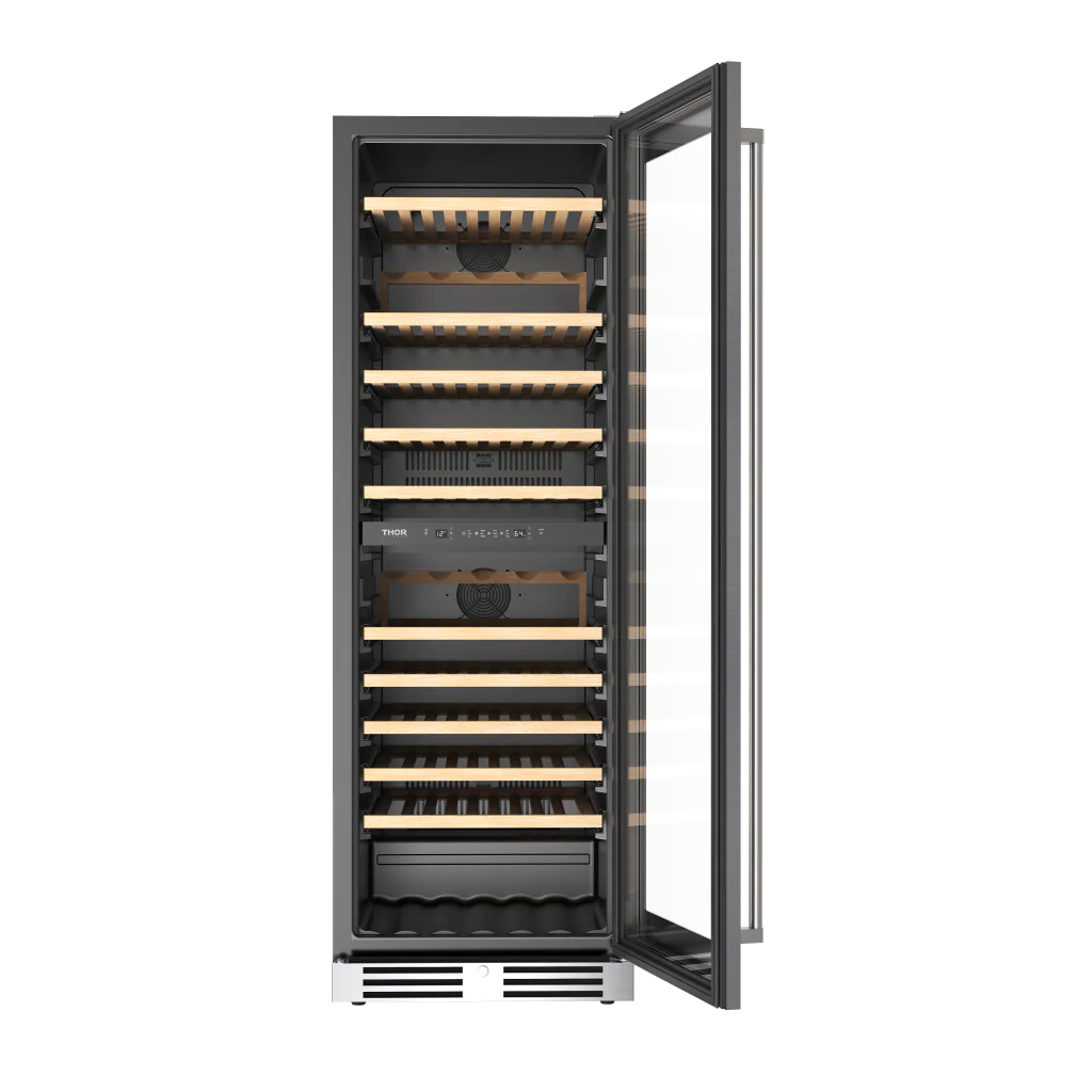 24 Inch Freestanding Dual Zone Wine Cellar, 115 Bottle Capacity Thor Kitchen TWC2470D
