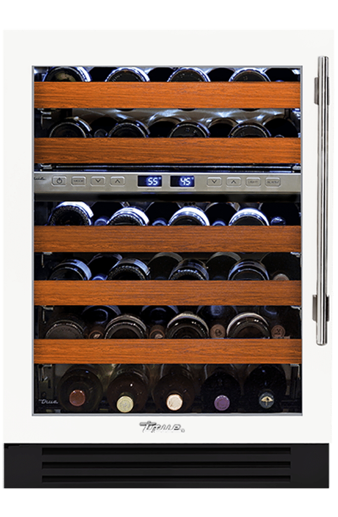 Undercounter Wine Cabinet, Left Hinged, Matte White, Chrome Hardware TWC24DZLOGCDSK030H02