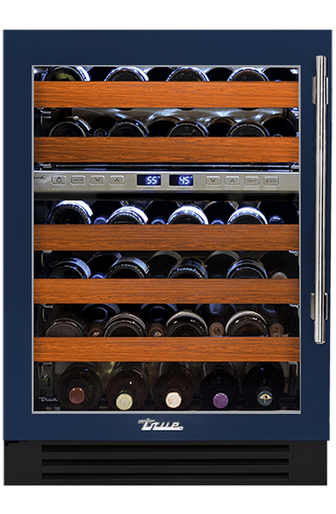 Undercounter Wine Cabinet, Left Hinged, Cobalt, Chrome Hardware TWC24DZLOGCDSK078H02