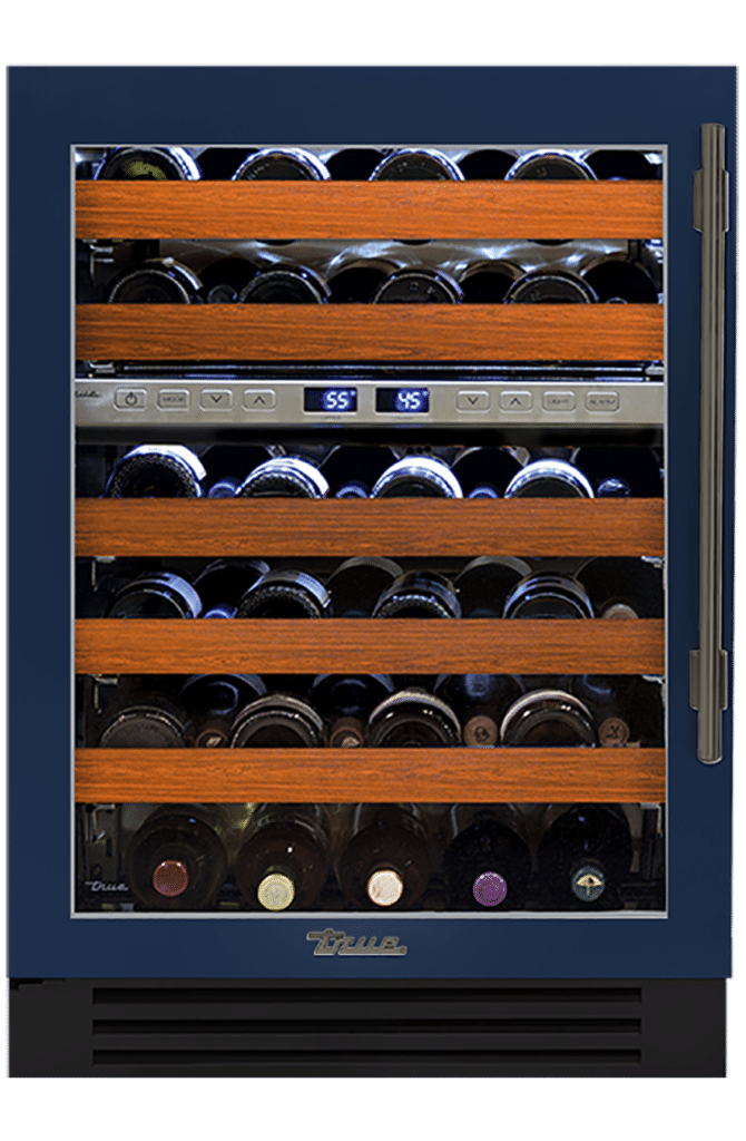 Undercounter Wine Cabinet, Left Hinged, Cobalt, Pewter Hardware TWC24DZLOGCDSK078H05