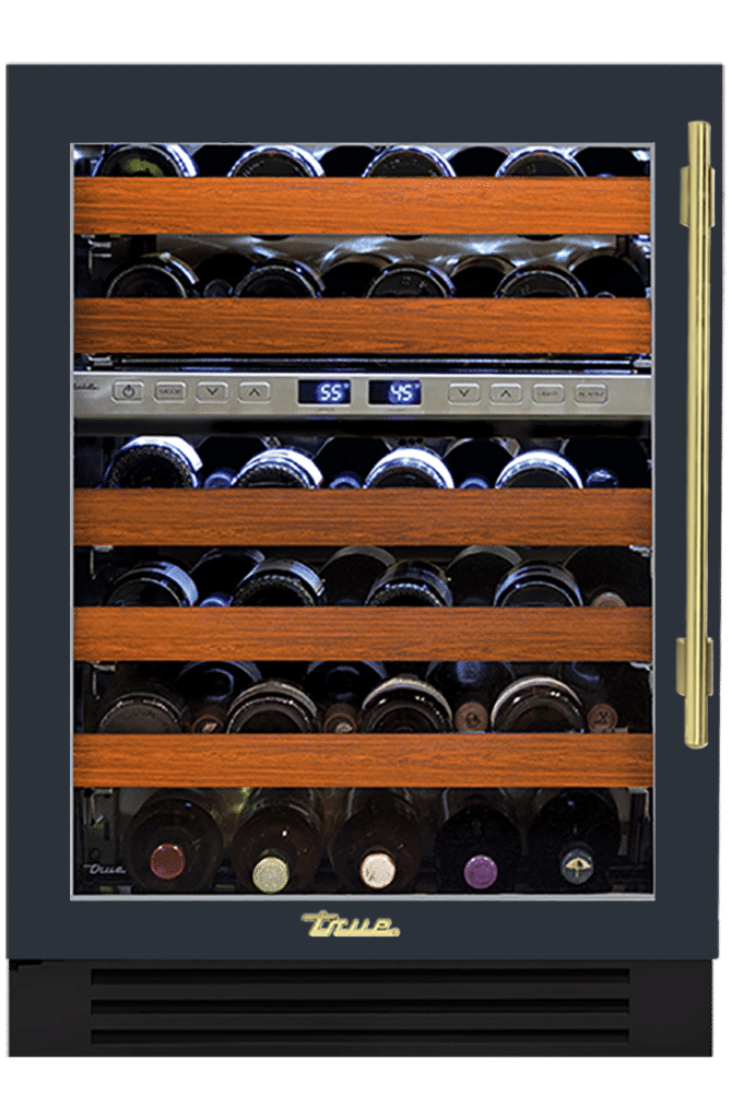 Undercounter Wine Cabinet, Left Hinged, Juniper, Brass Hardware TWC24DZLOGCDSK104H01