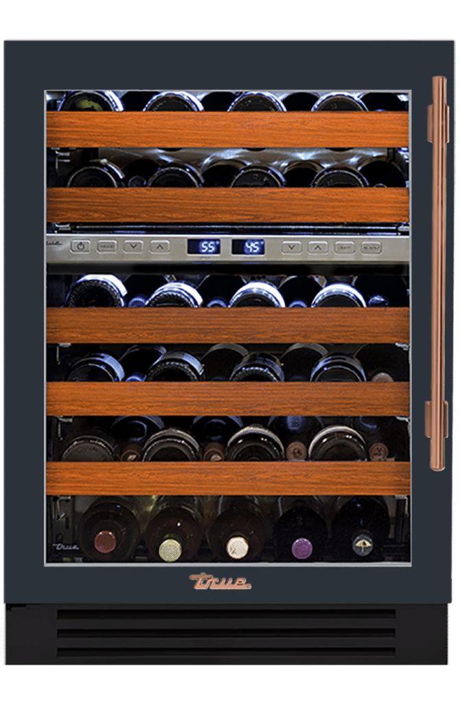 Undercounter Wine Cabinet, Left Hinged, Juniper, Copper Hardware TWC24DZLOGCDSK104H03