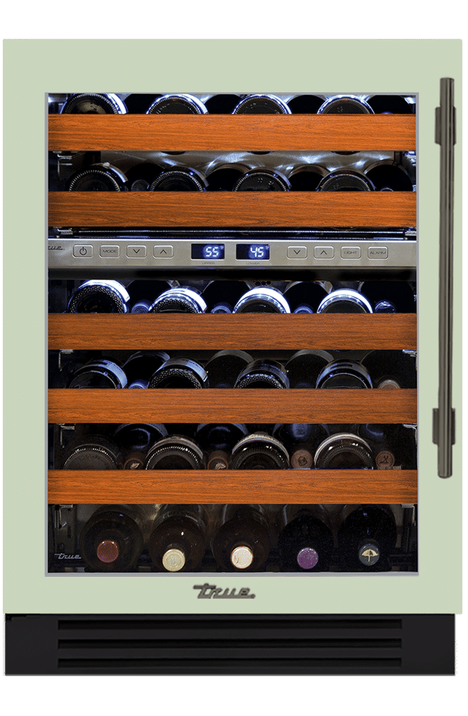 Undercounter Wine Cabinet, Left Hinged, Sage, Pewter Hardware TWC24DZLOGCDSK129H05