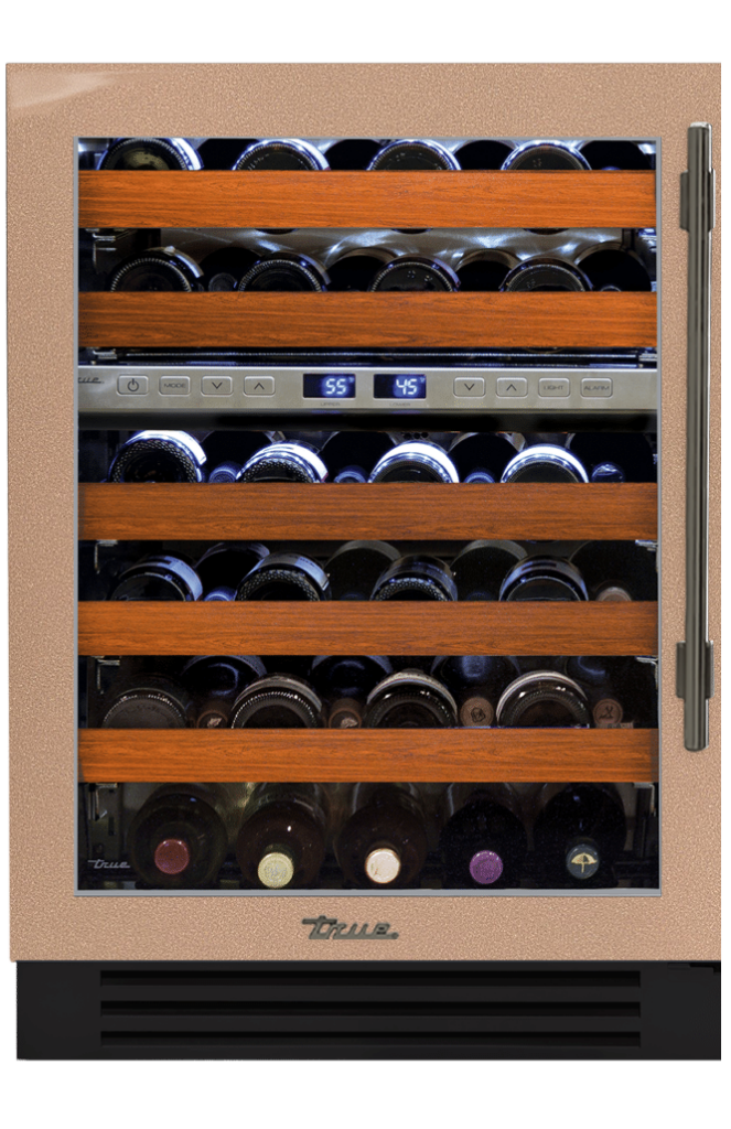 Undercounter Wine Cabinet, Left Hinged, Champagne, Pewter Hardware TWC24DZLOGCDSK179H05