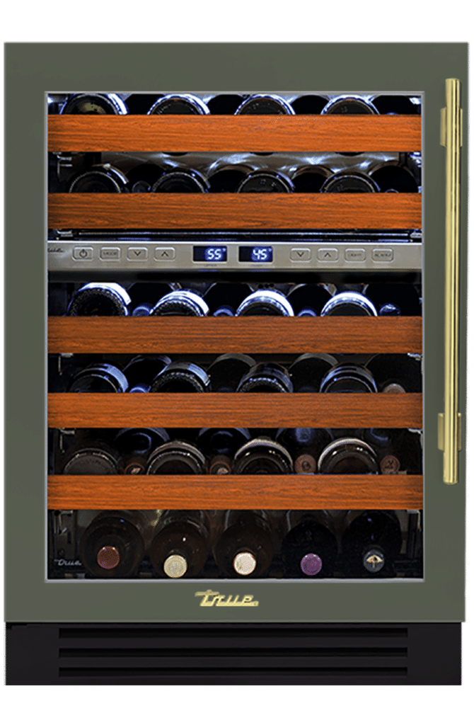 Undercounter Wine Cabinet, Left Hinged, Olive, Brass Hardware TWC24DZLOGCDSK238H01