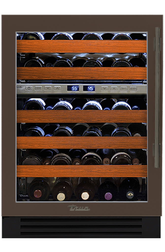 Undercounter Wine Cabinet, Left Hinged, Espresso, Pewter Hardware TWC24DZLOGCDSK305H05