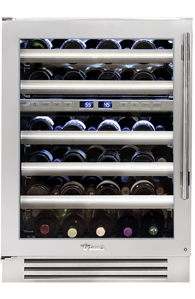 Undercounter Wine Cabinet, Left Hinged, Color Match, Chrome Hardware TWC24DZLOGCDSKXXXH02