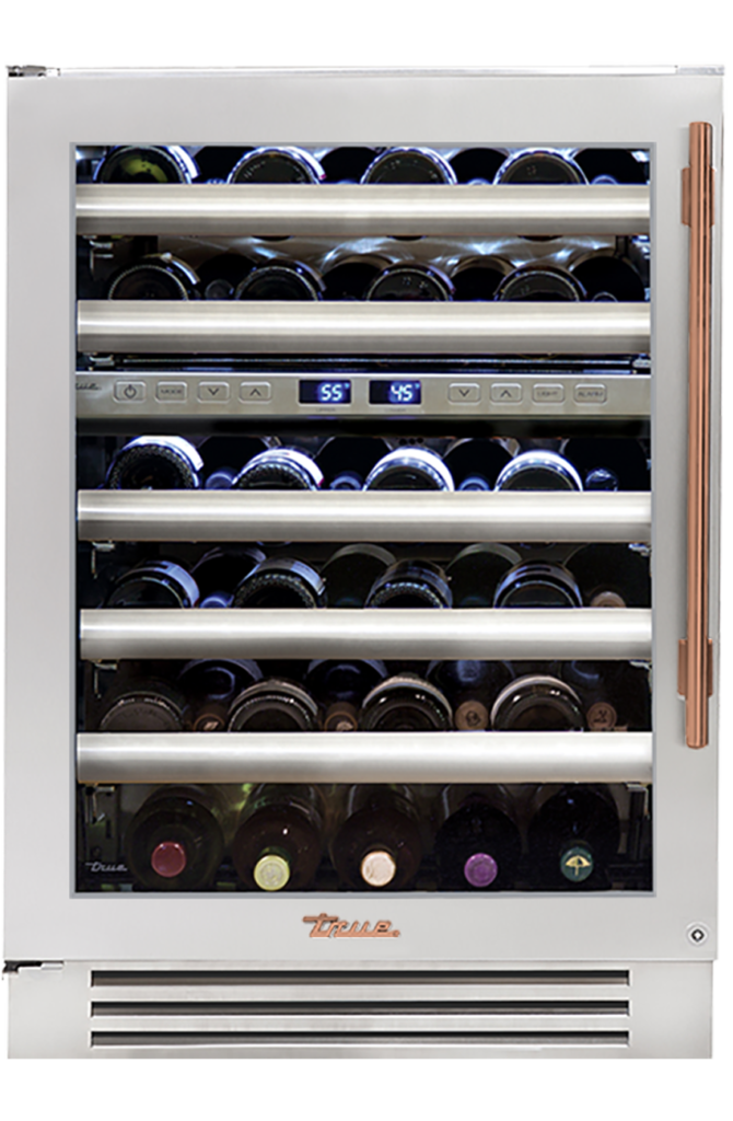 Undercounter Wine Cabinet, Left Hinged, Color Match, Copper Hardware TWC24DZLOGCDSKXXXH03
