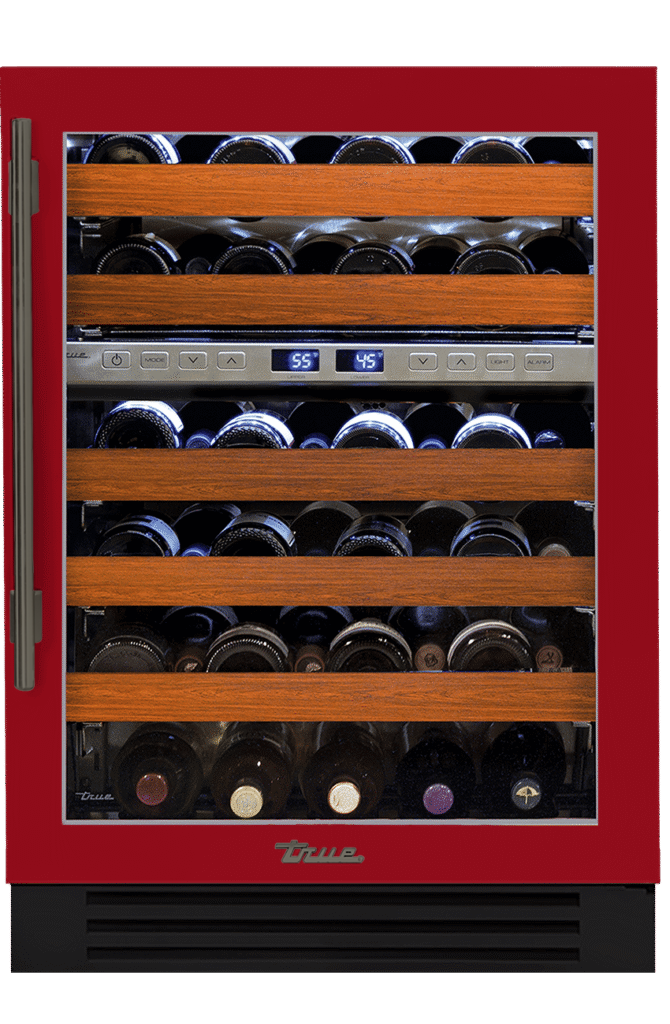 Undercounter Wine Cabinet, Right Hinged, Crimson, Pewter Hardware TWC24DZROGCDSK193H05