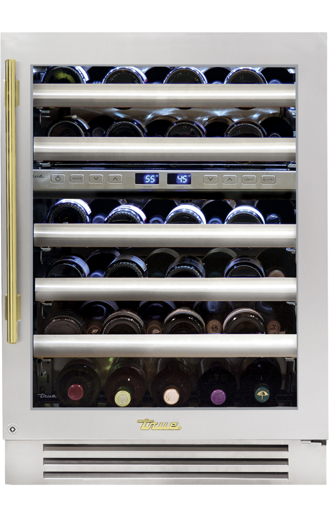 Undercounter Wine Cabinet, Right Hinged, Brass Hardware TWC24DZRSGCH01