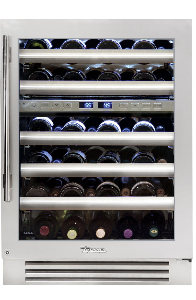 Undercounter Wine Cabinet, Right Hinged, Chrome Hardware TWC24DZRSGCH02