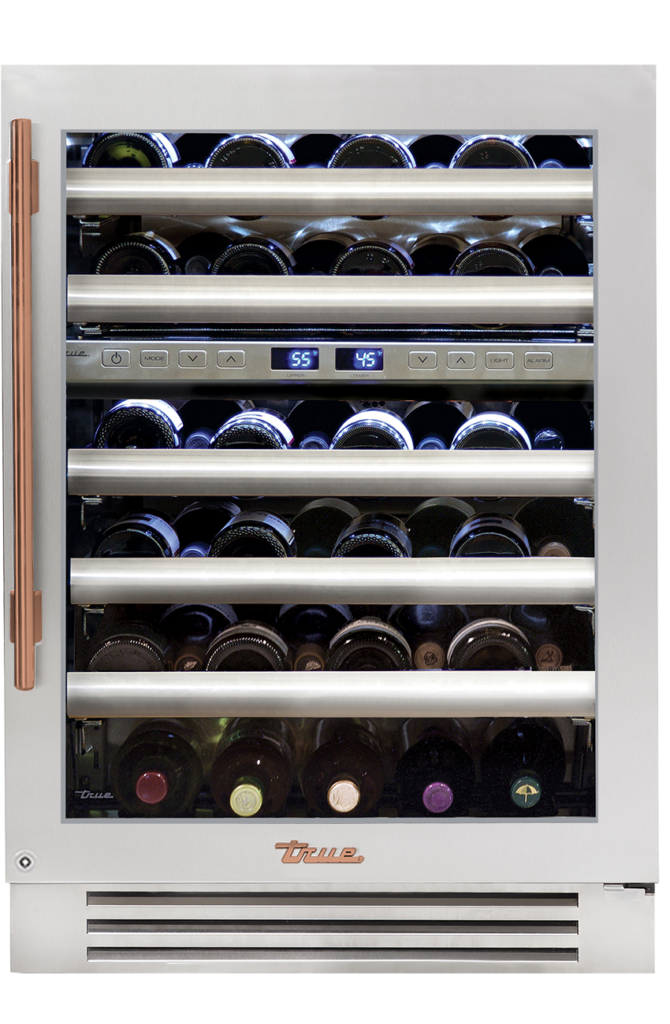 Undercounter Wine Cabinet, Right Hinged, Copper Hardware TWC24DZRSGCH03